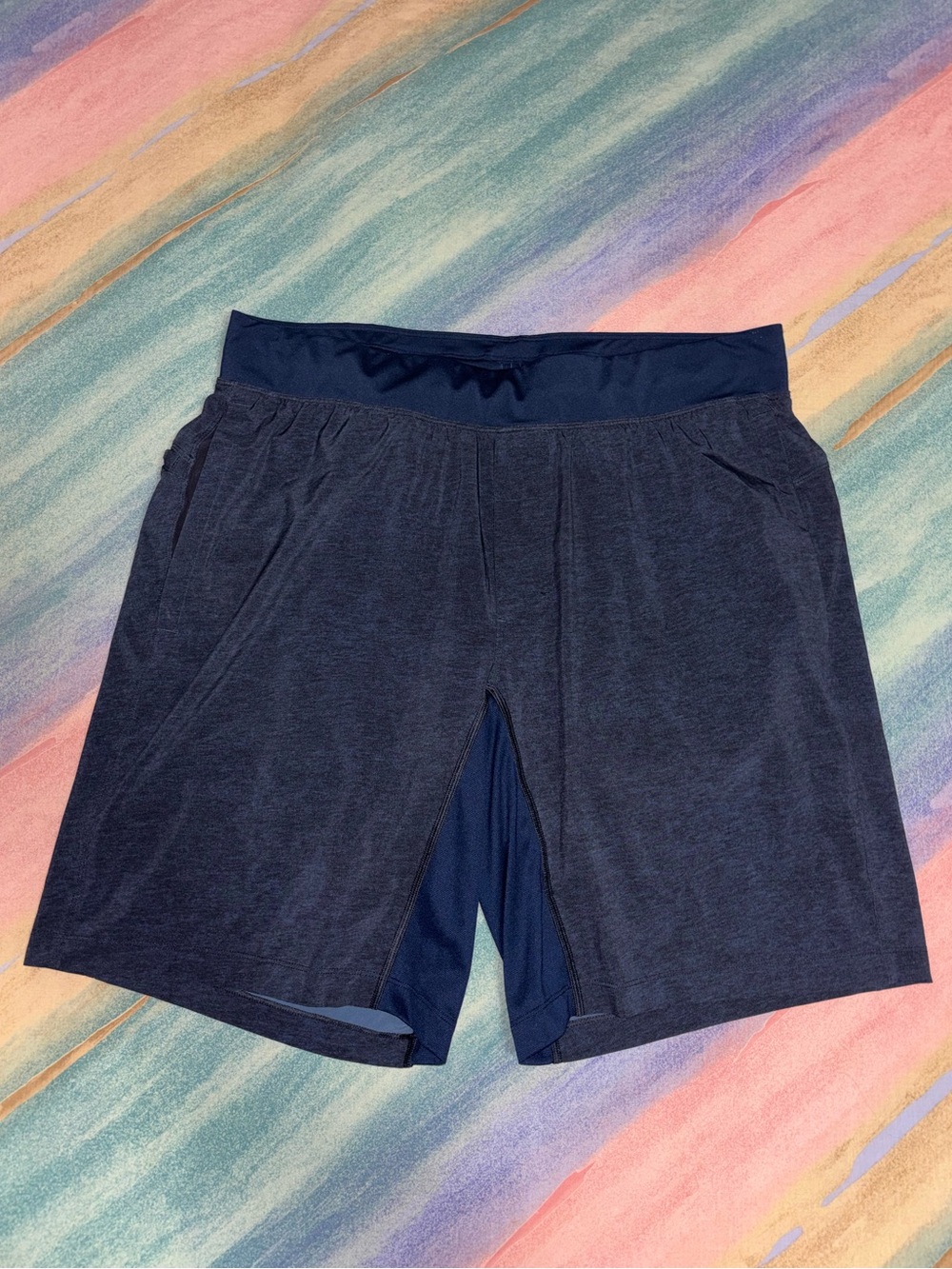 Lululemon Mens T.H.E. Short *Luxtreme Liner 9" Size XL navy blue activewear Gym